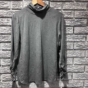 Laura Petite ruched Charcoal Long Sleeve